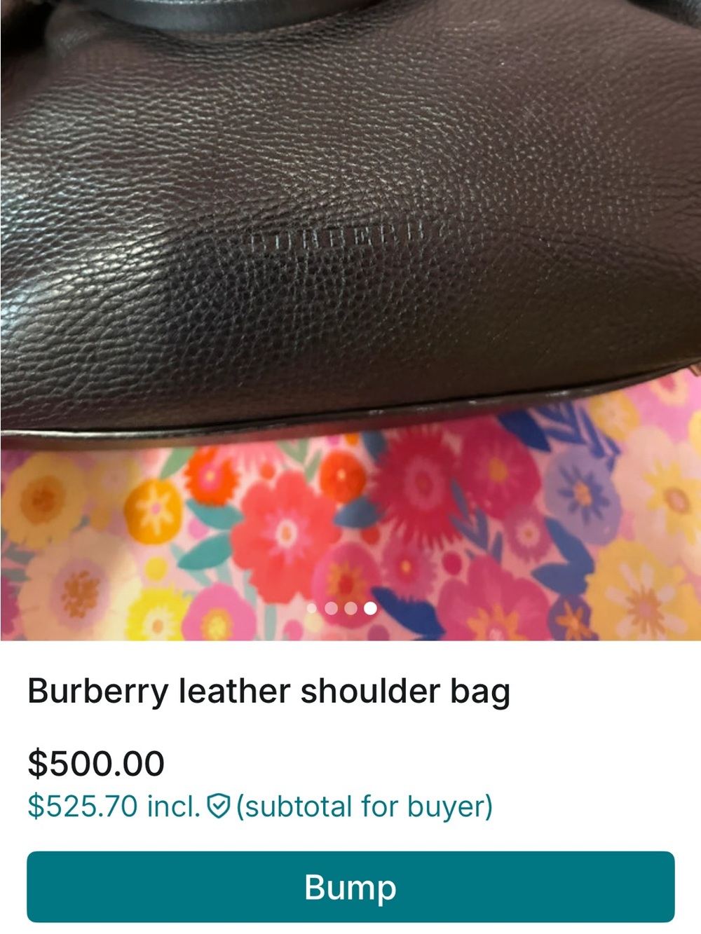 Burberry Black Pebbled Leather Shoulder Bag with Subtle Logo